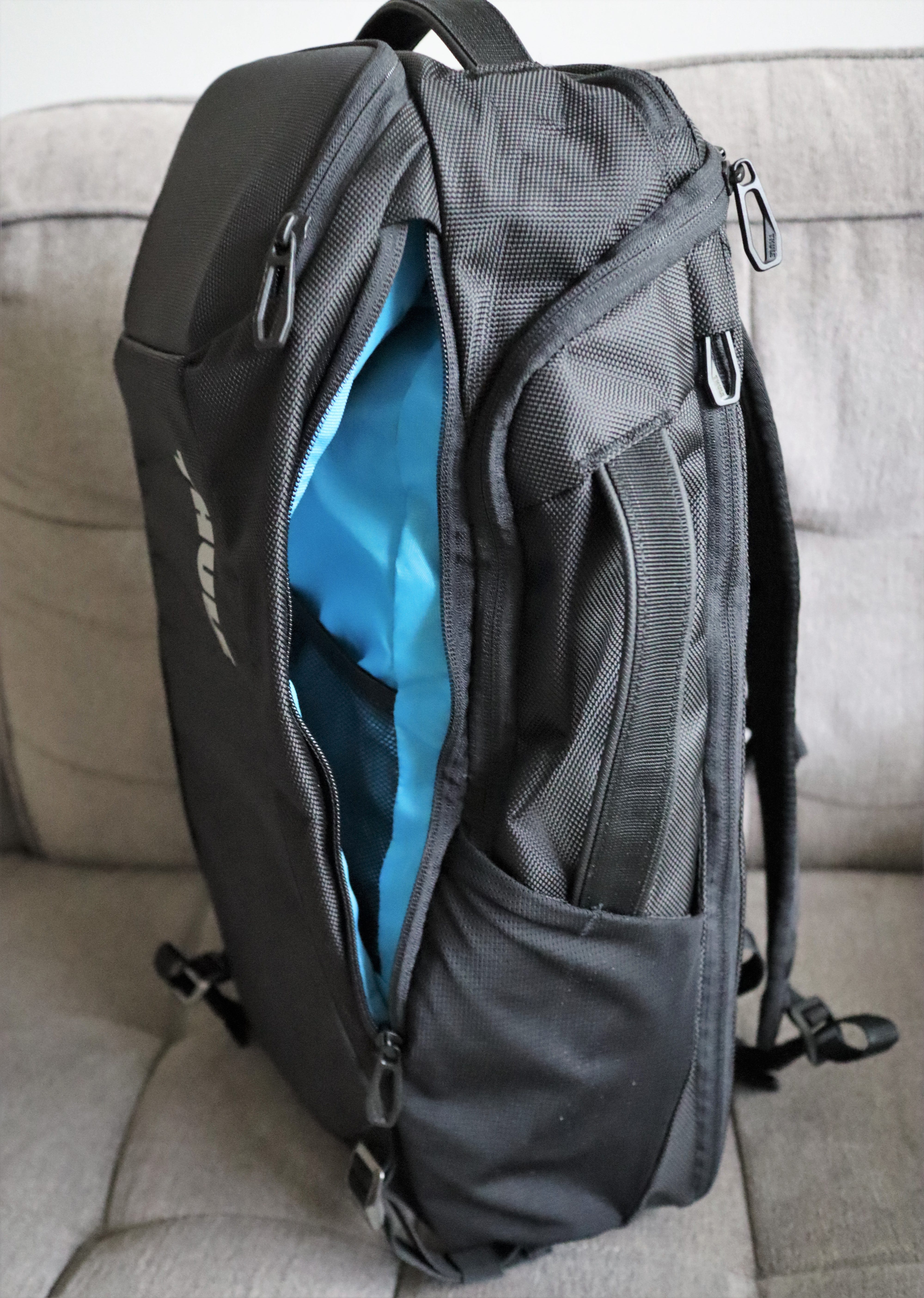 backpack with side handle