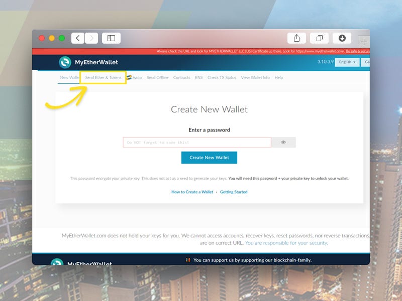 How to transfer tokens from myetherwallet to exchange