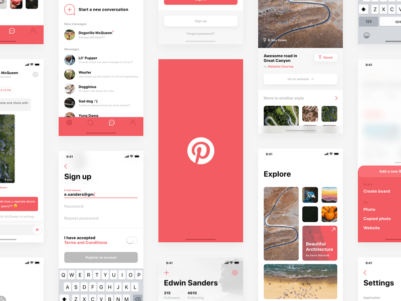 Download Sketch Freebies Resources 115 Pinterest App Redesign For Iphone X By Sketch Repo Medium