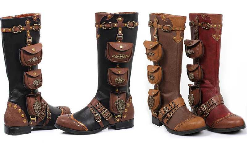 brown steampunk boots