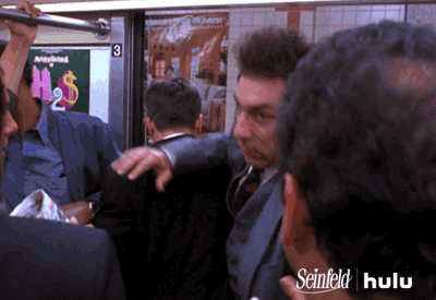 Kramer getting on the train