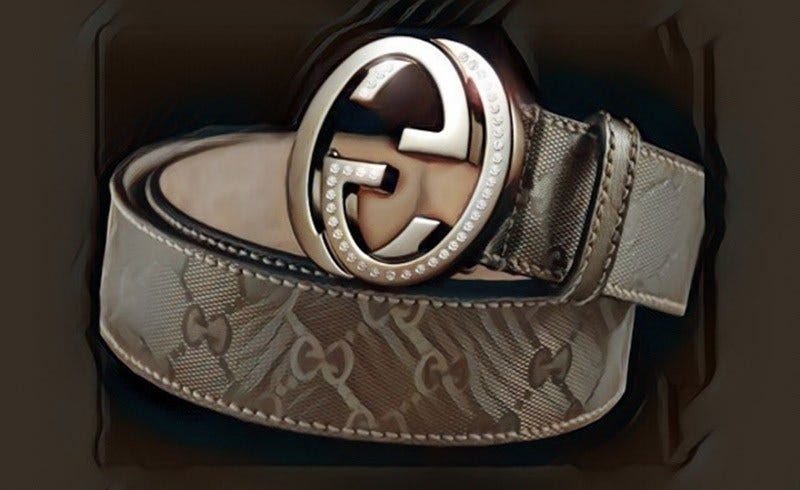 gucci platinum & diamond belt