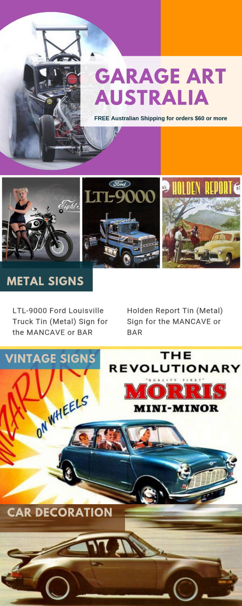 Garage Art Australia Vintage Car Signs Garage Art Australia
