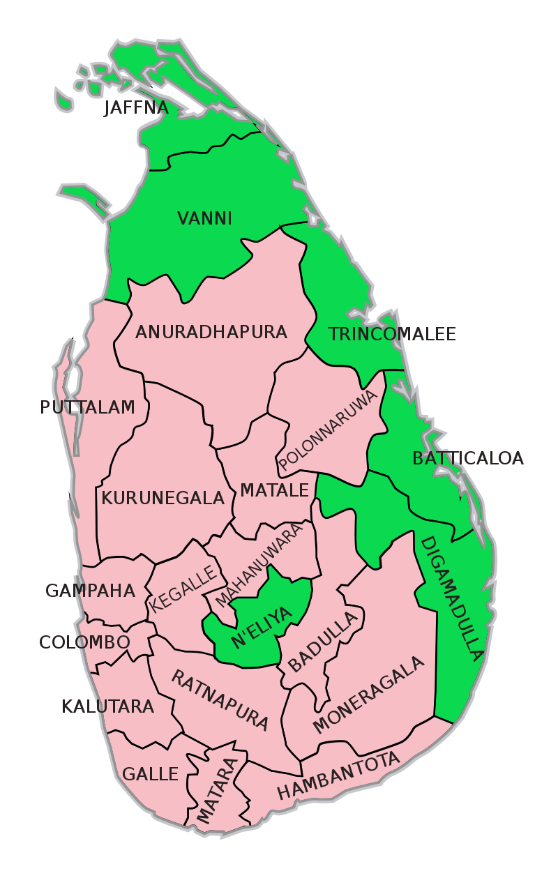 Electoral District Map Of Sri Lanka