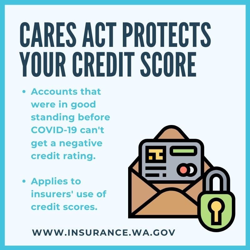 CARES Act brings insurance consumers relief from credit scoring by WA