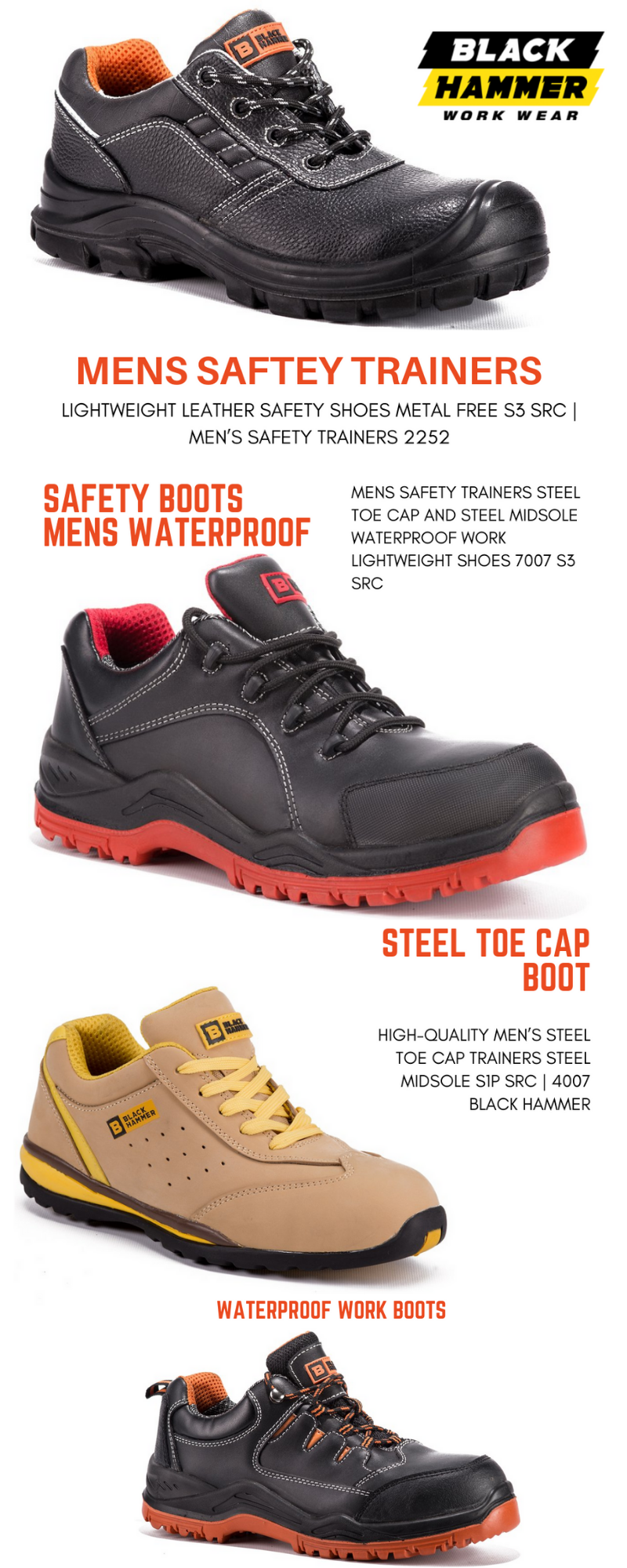 black safety trainers