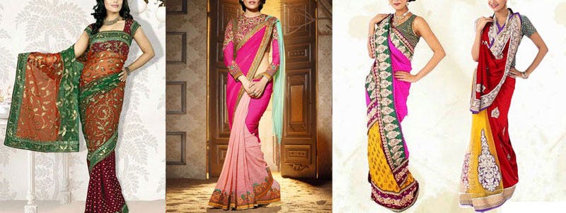 reception saree wearing style