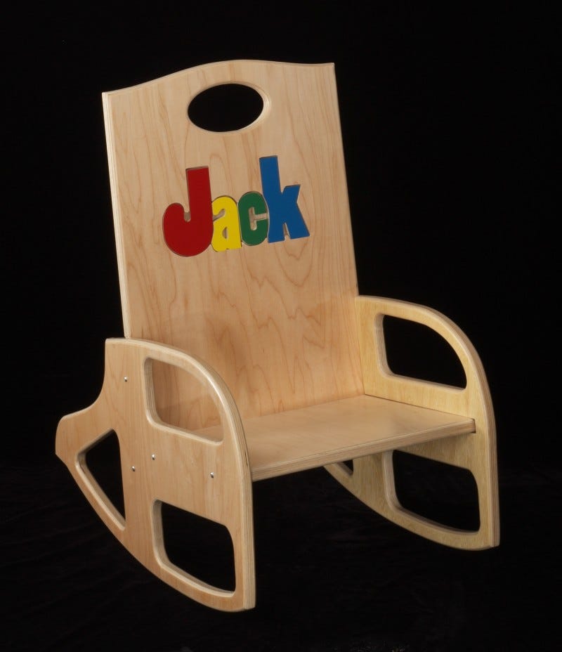 personalized wooden rocking chair for toddlers