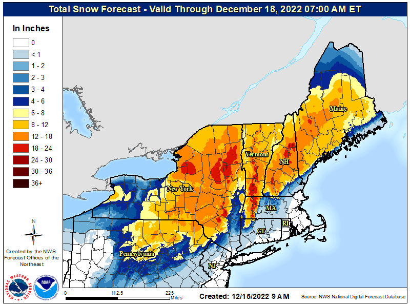 Snow Forecast Maps for “Major Winter Storm” in the Northeast by Todd B. Bates/NH EnviroGuy