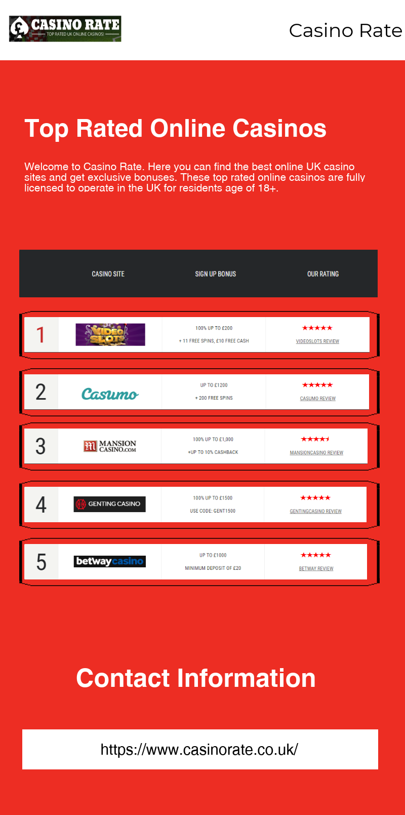 Best 10 Online Casinos Best 10 Online Casinos