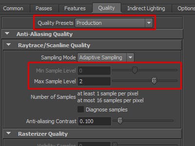 mental ray for maya 2016 change quality to production