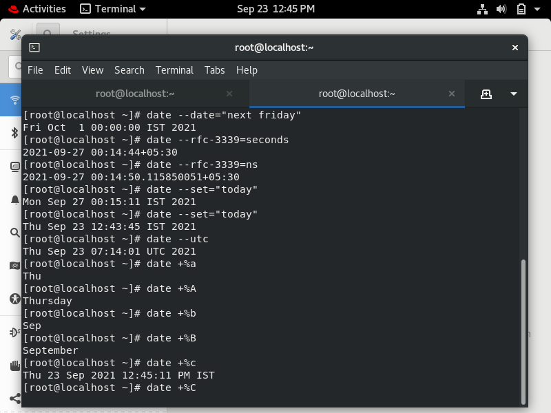 Date command with different options and sample output screenshots. | by ...