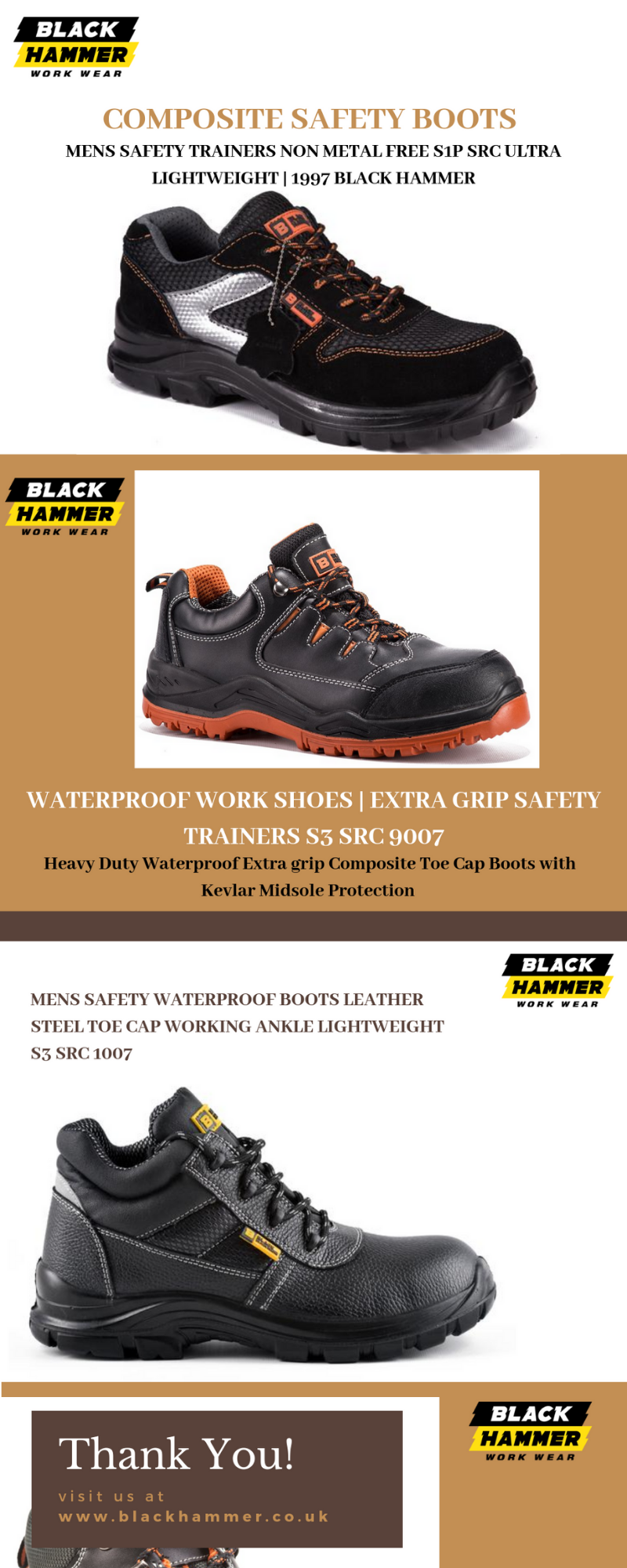 black waterproof work shoes