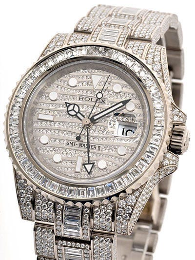 rolex with ice