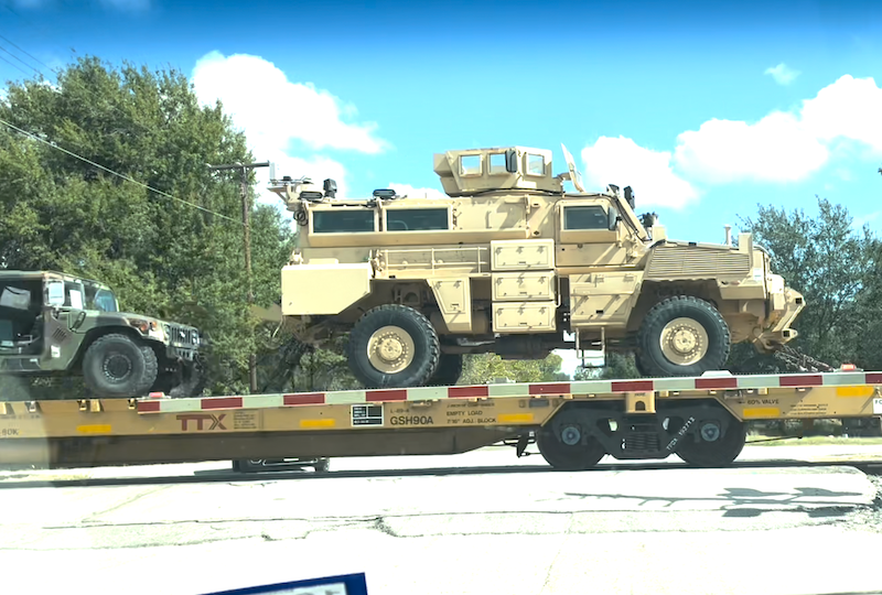 Military Convoy on Railroad Through Texas — Video Included by Glen Hendrix Medium
