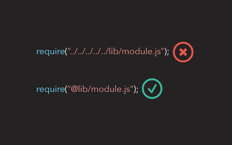 Aliasing module paths in Node JS.