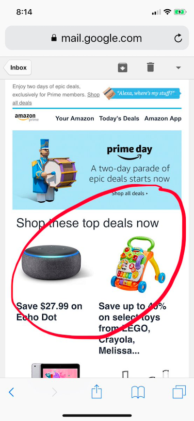 Amazon Prime Day Emails Are A Dumpster Fire | by ranee | Medium