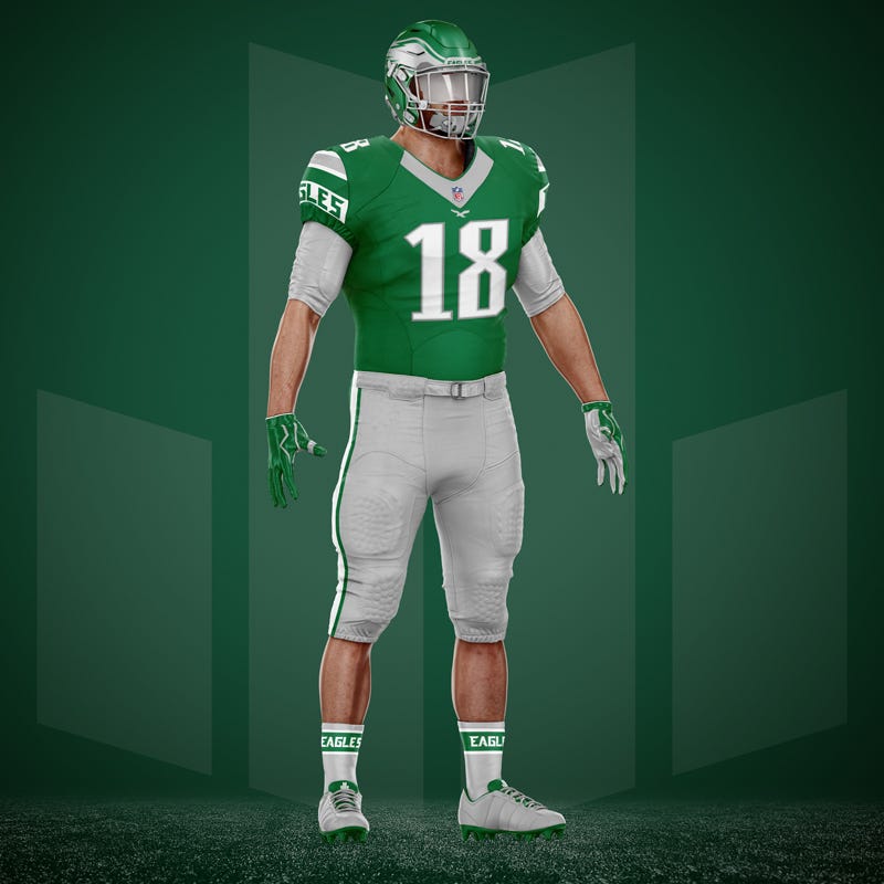 custom kelly green eagles jersey