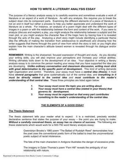 how to write literary analysis essay