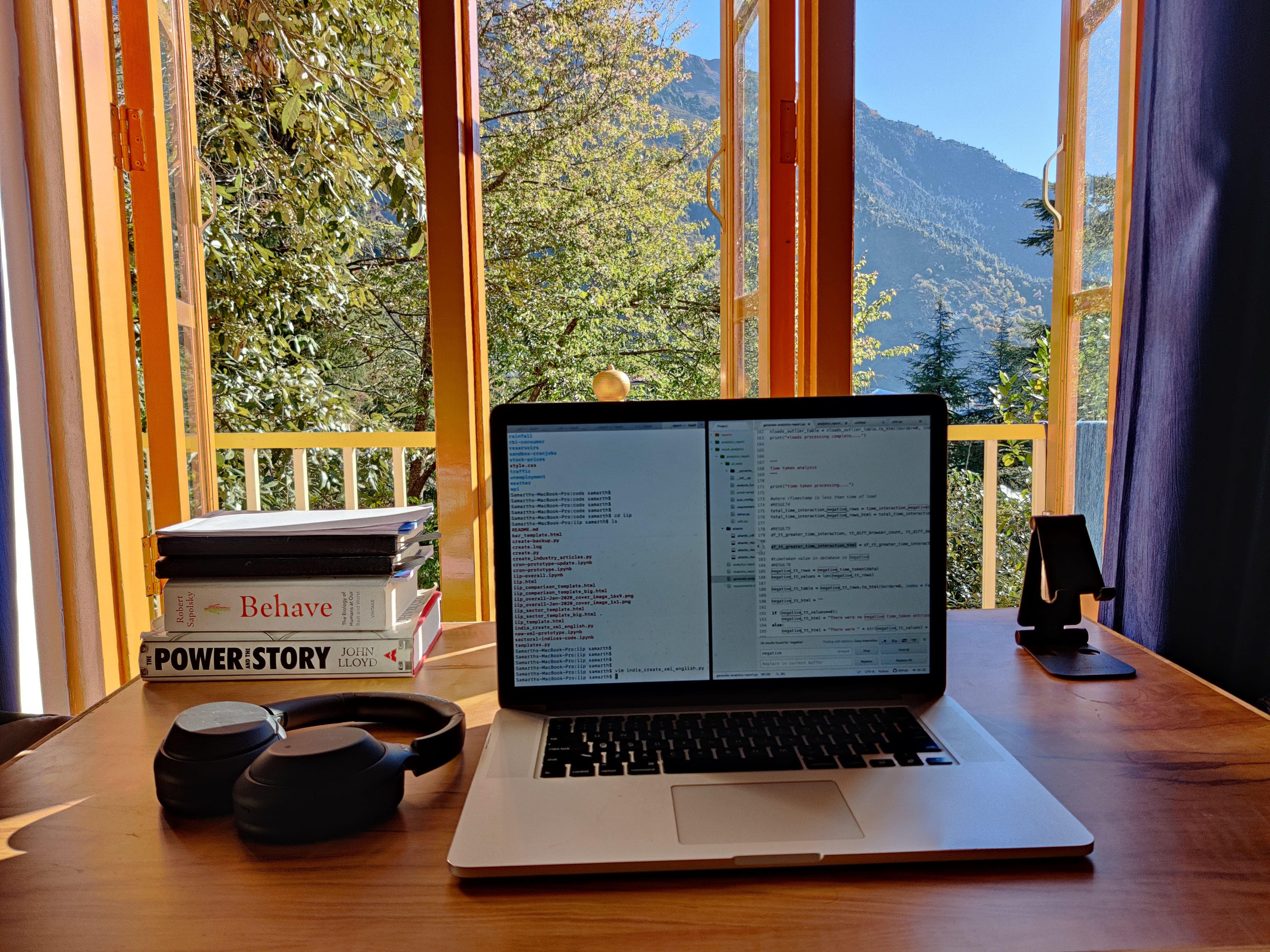 My workstation while remote working from Dharamshala