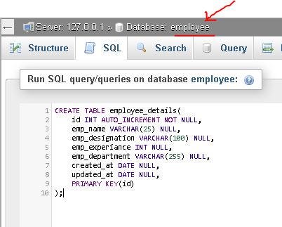 Mysql create table