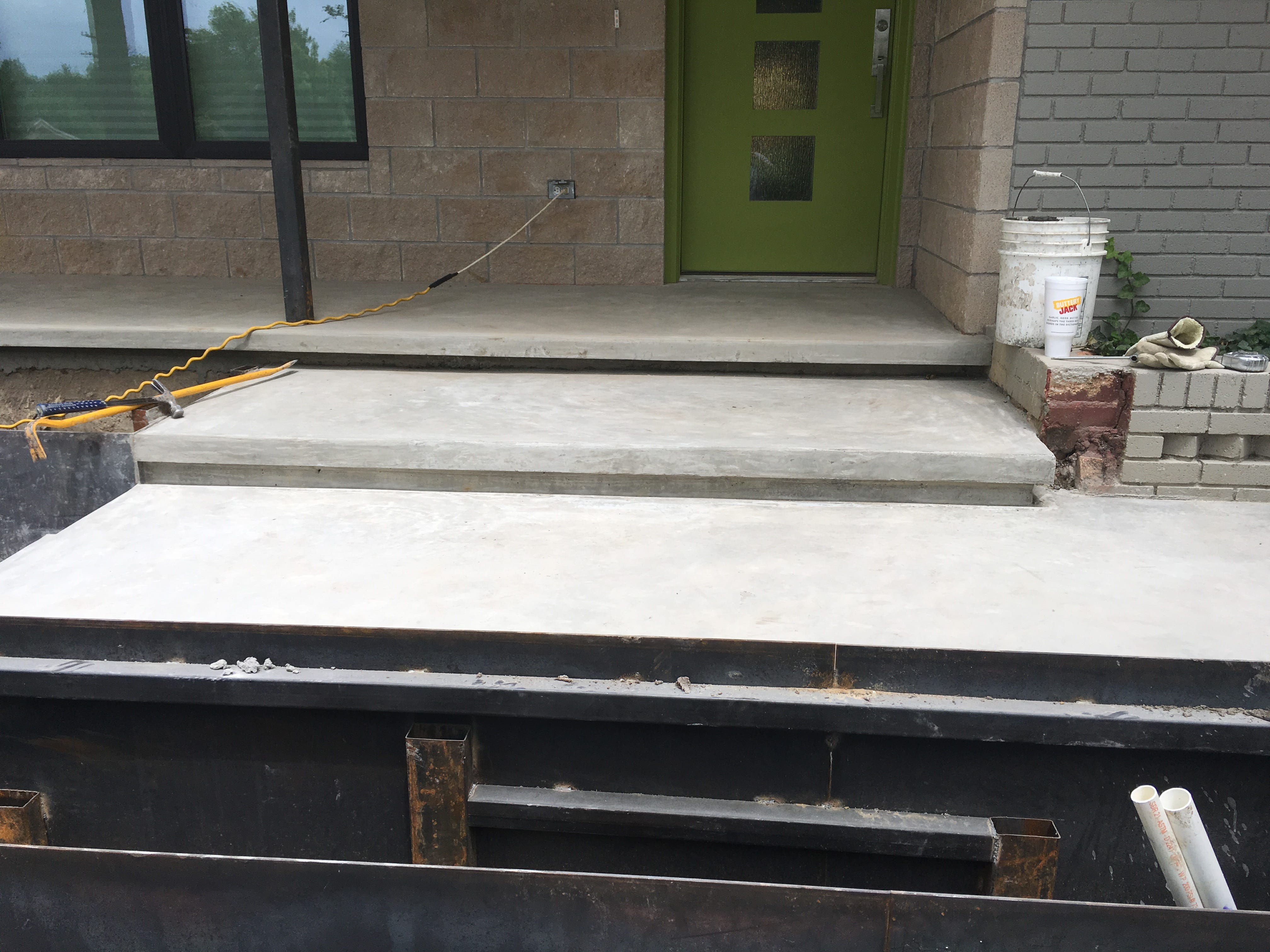 Cantilevered Concrete Steps. While we normally wait until a project