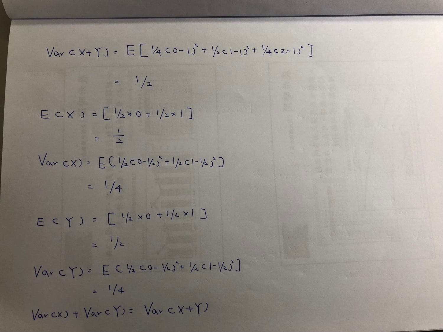 Let S Verify That Var X Y Var X Var Y Two Independent Random Variables By Wallace Liu Medium