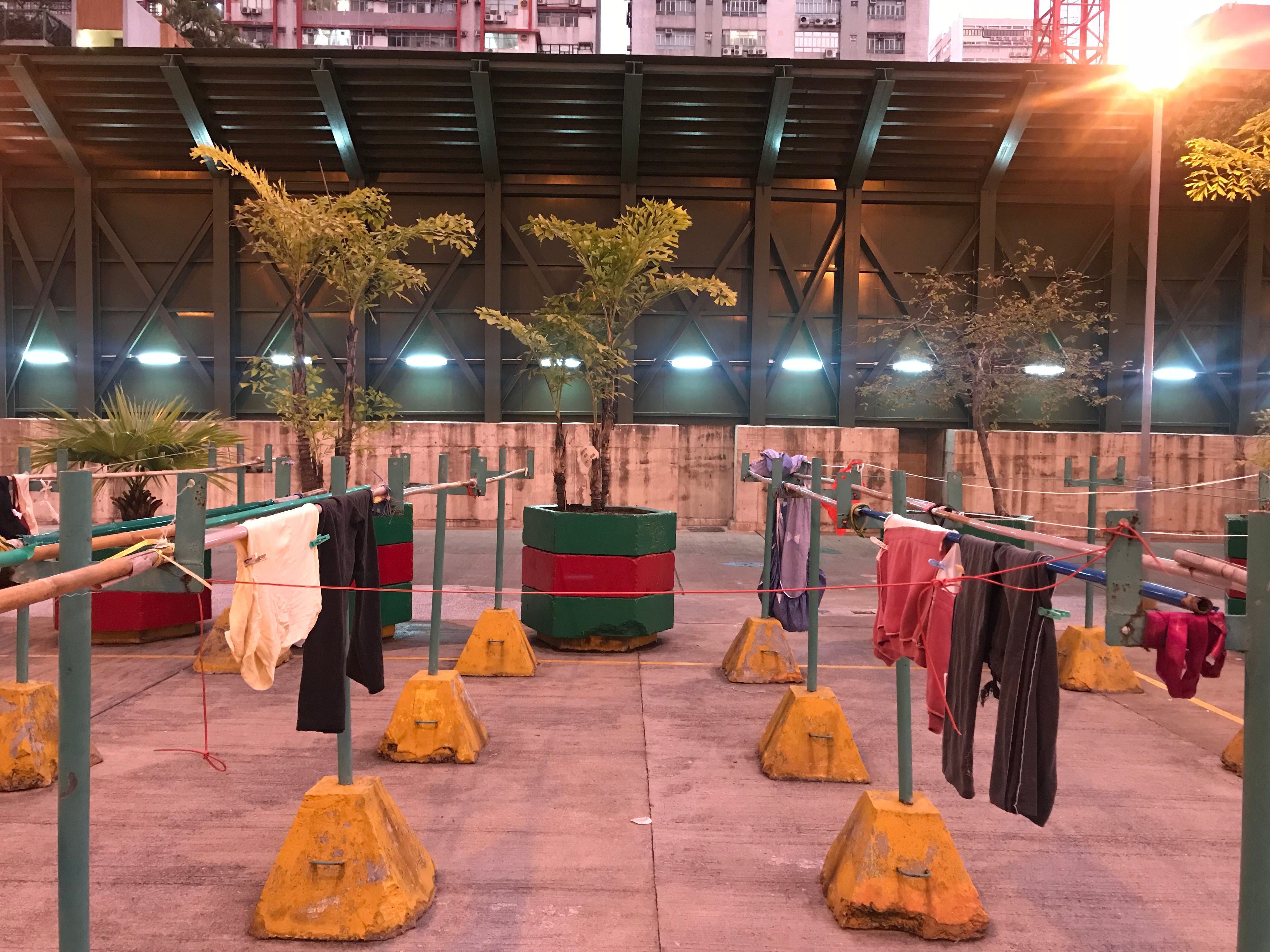 The buildings in Hong Kong have made the art of drying racks. by 王玉婷