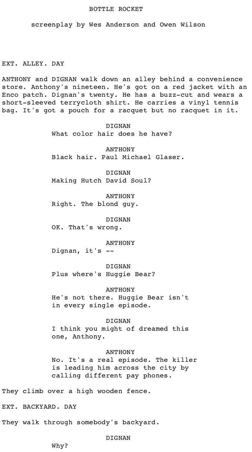 Page One: 'Bottle Rocket' (1996) - Go Into The Story