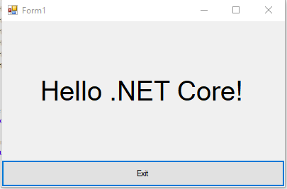 WinForm with .NET Core