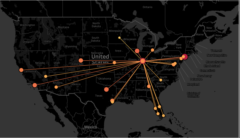 Flow Map In Tableau Destination Maps : Tableau. How To Create Destination Maps —… | By Expan |  Medium
