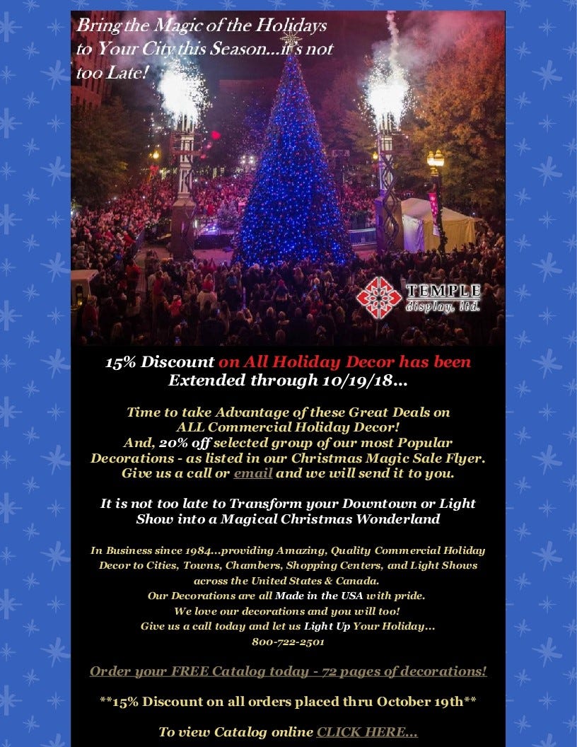 Save 15 Or More On All Commercial Christmas Decorations