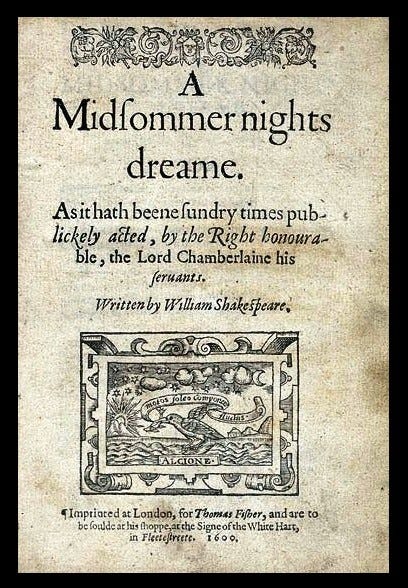 Front page of the  first edition Quarto of the play.