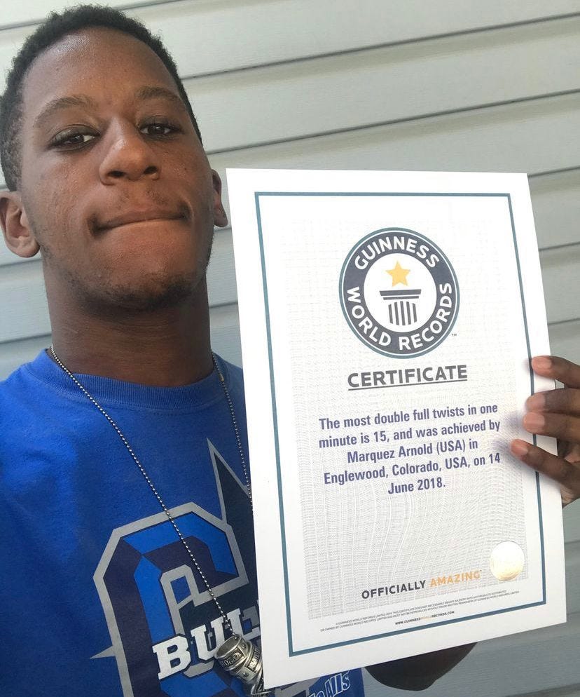 A Closer Look With Guinness World Record Holder Marquez Arnold | by Elora  Cummins | Medium