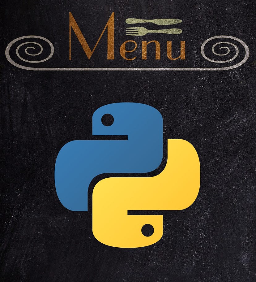 Building a fast food order taken in Python