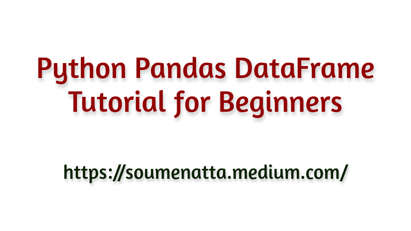 Python Pandas DataFrame Tutorial for Beginners | by Dr. Soumen Atta, Ph ...