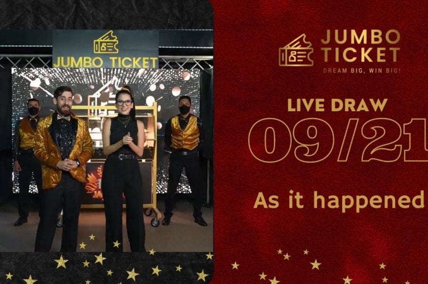 Jumbo Ticket Live Draw For The Month Of September 21 By Jumbo Ticket Medium