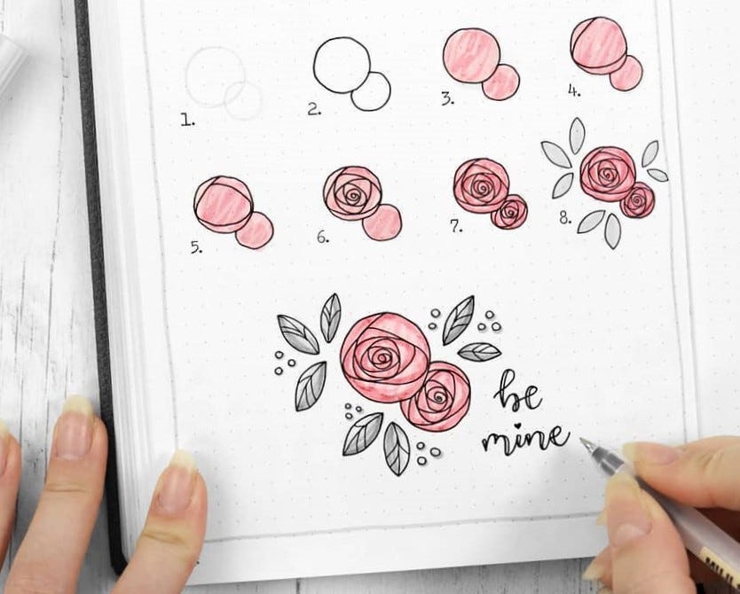 How to draw rose flowers