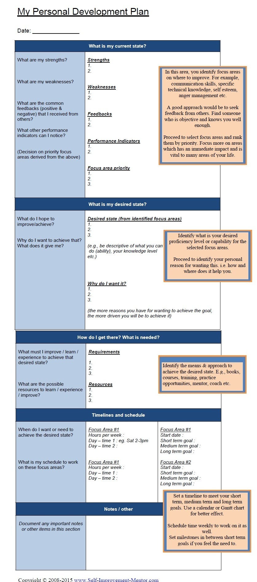 Plan your self growth with this personal development plan template