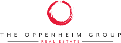 Logo of a red ink circle and the words Oppenheim Group Real Estate