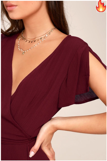 heart of marigold burgundy wrap maxi dress