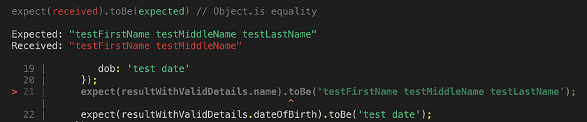 Snapshot of error for above use-case