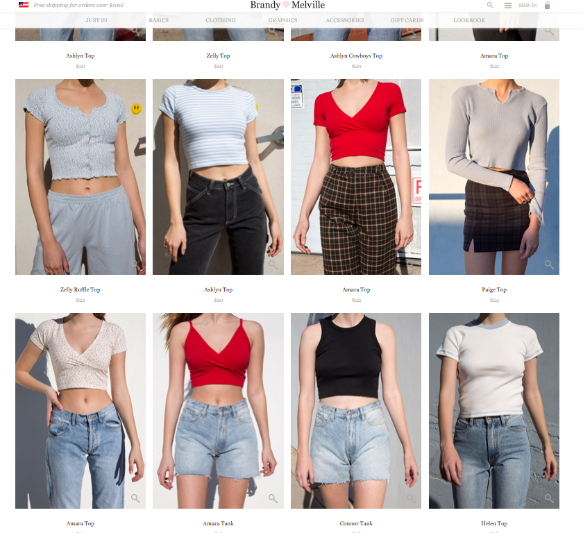Brandy Melville: the issue of size ...