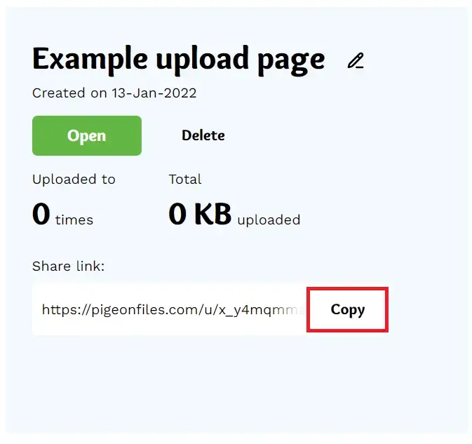 Step 4: Copy the URL and share it with people who you want to upload to your Google Drive