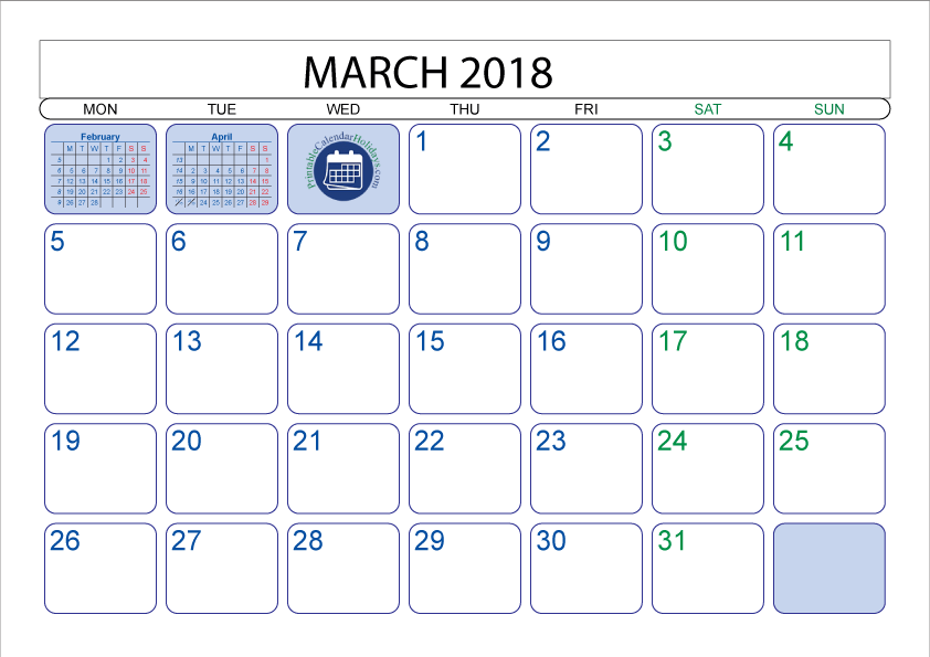 march 2018 printable calendar monthly calendar online and printable by print calendar free medium