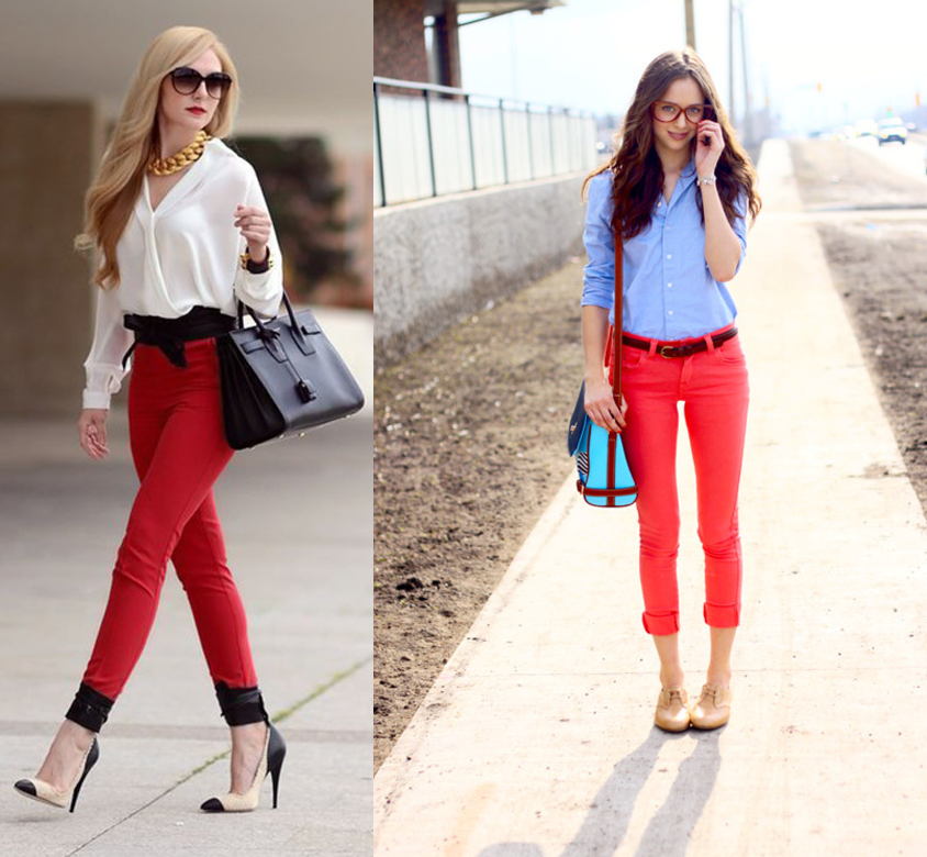 red pants outfit women