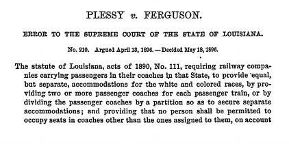 how and when was the plessy decision overturned