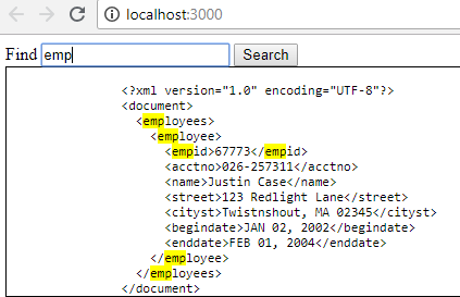 Display XML data on HTML page and highlight the search text | by Jinal |  codeburst