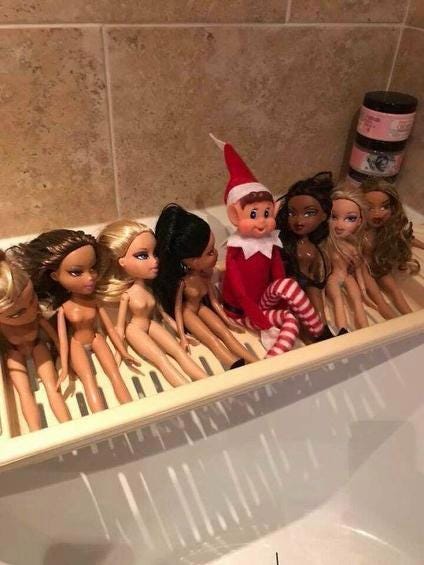 elf on shelf with barbie