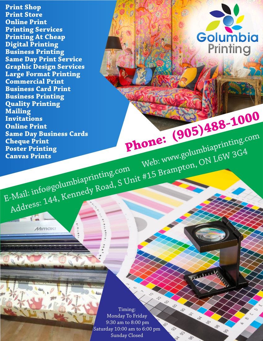 Digital Printing Gives You The Most Quality Printing Service By Golumbia Printing Medium